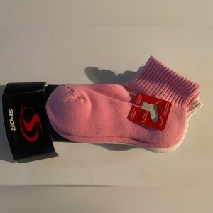 Pink blue and white Low-Cut kids Cushion Socks